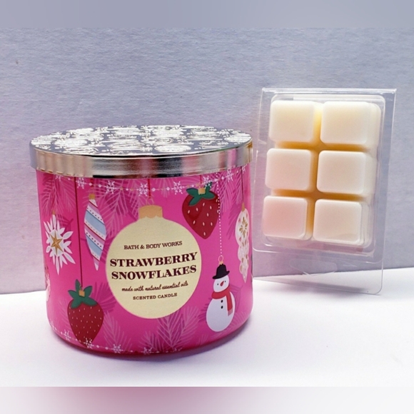 STRAWBERRY SNOWFLAKES -Bath & Body Works Candle Wax Melts- $8 per pack - Picture 6 of 9